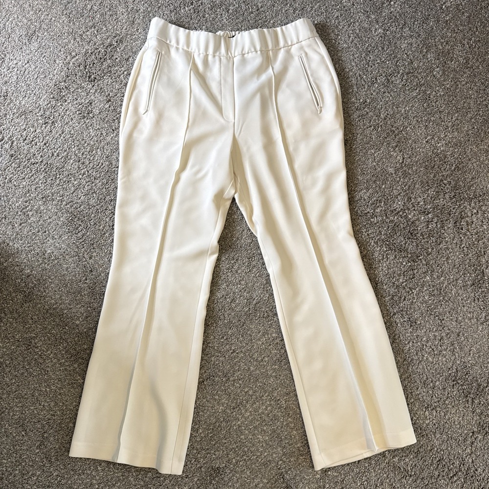 The Limited‎ Women's Dress Pants High Rise Pockets Flare Leg White Size 16
